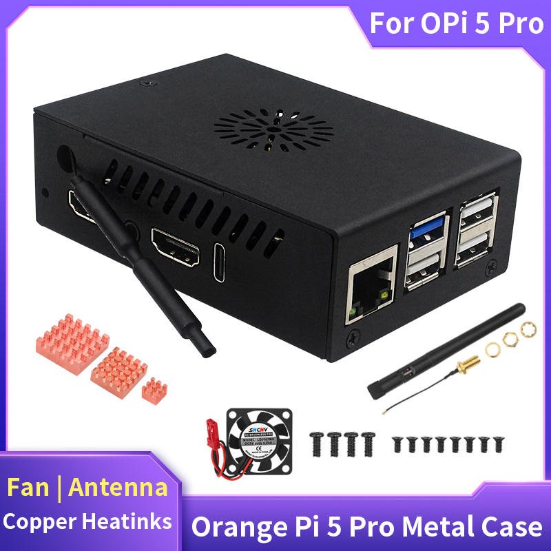 Pi Power Supply - Oranje Pi 5 Pro Case Metalen