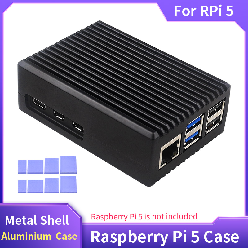 Pi 5 Case - Raspberry Pi 5 Metalen Omhulsel Aluminium