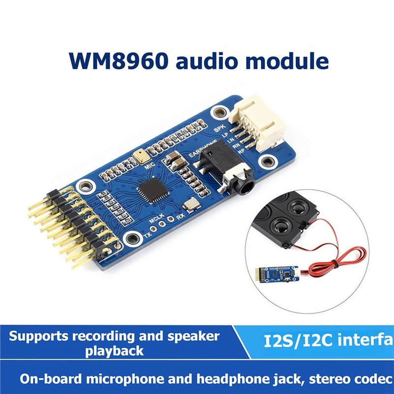 Pi Display - WM8960, geschikt voor Raspberry Pi, 5/7