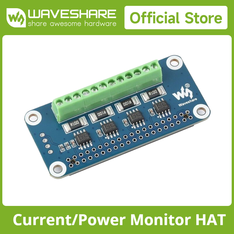 Raspberry Pi 4 - Waveshare 4-kanaals stroom-/spannings-/vermogensmonitor HOED voor Raspberry