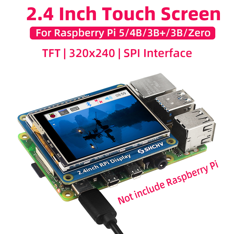 SHCHV 2,4 inch touchscreen voo - Pi 5 Case recensie en prijs