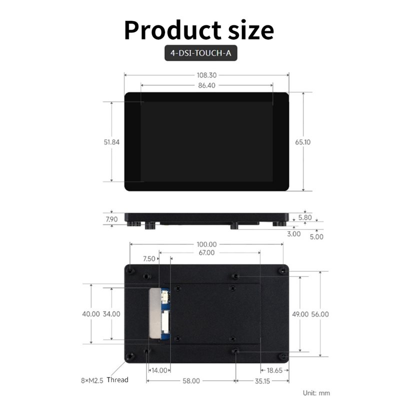 A33T-DSI-display, 4 inch LCD-s - Raspberry Pi 4 recensie en prijs