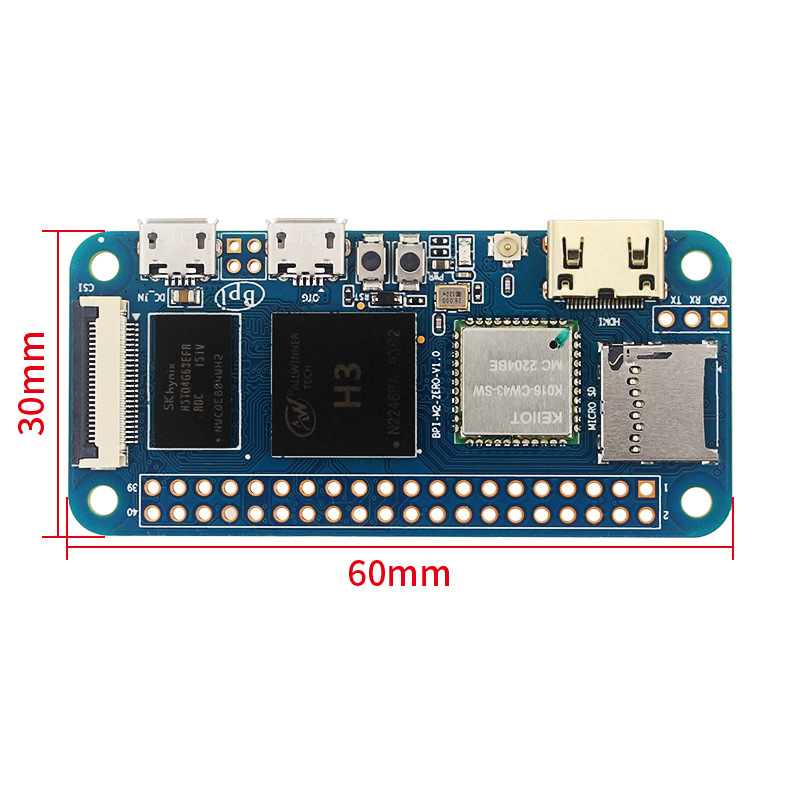 Banana Pi-M2 Zero H3, een comp - Pi Zero recensie en prijs
